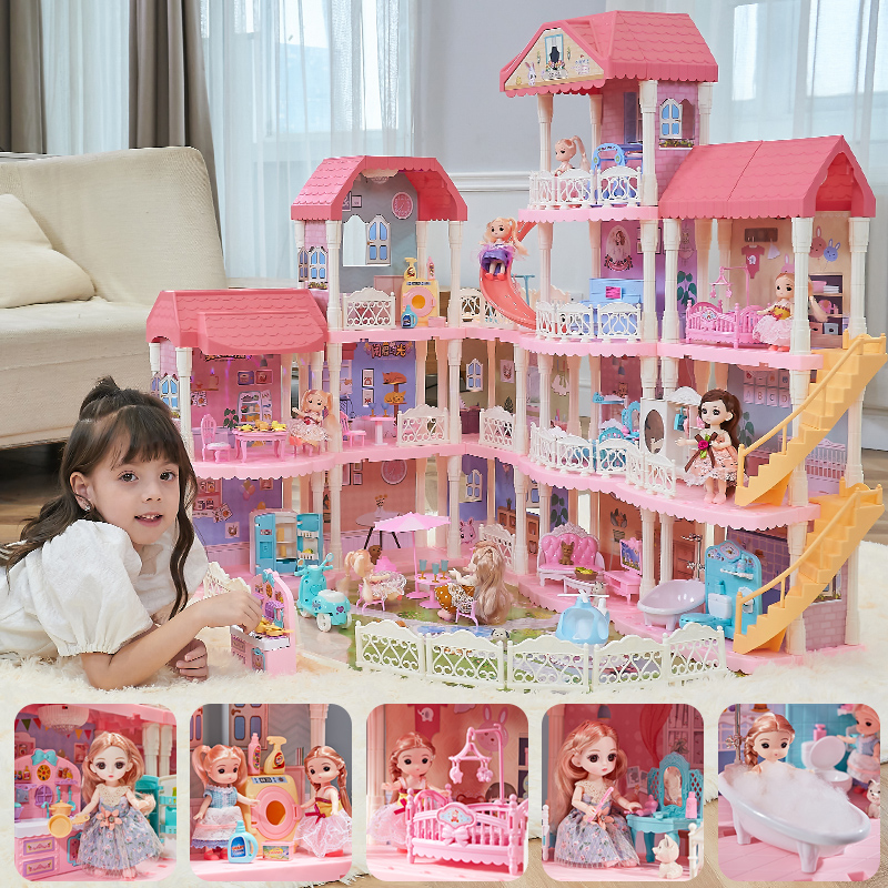 班迪萌玩具专营店公主娃娃屋过家家玩具女孩城堡别墅儿童小房子尚美比芭比生日礼物2