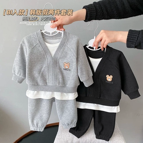 Весенний детский трендовый комплект для мальчиков, 2022 года, в западном стиле