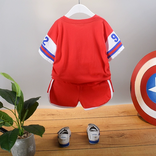 Летняя одежда, детский летний тонкий комплект, коллекция 2021, детская одежда, в западном стиле, короткий рукав, в корейском стиле