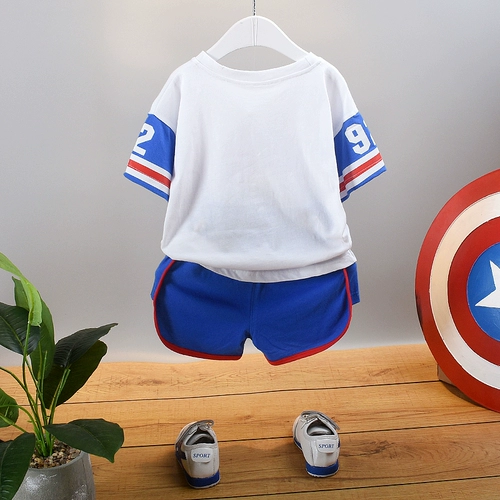 Летняя одежда, детский летний тонкий комплект, коллекция 2021, детская одежда, в западном стиле, короткий рукав, в корейском стиле