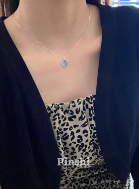 海蓝宝通体925银独特设计蛇骨链