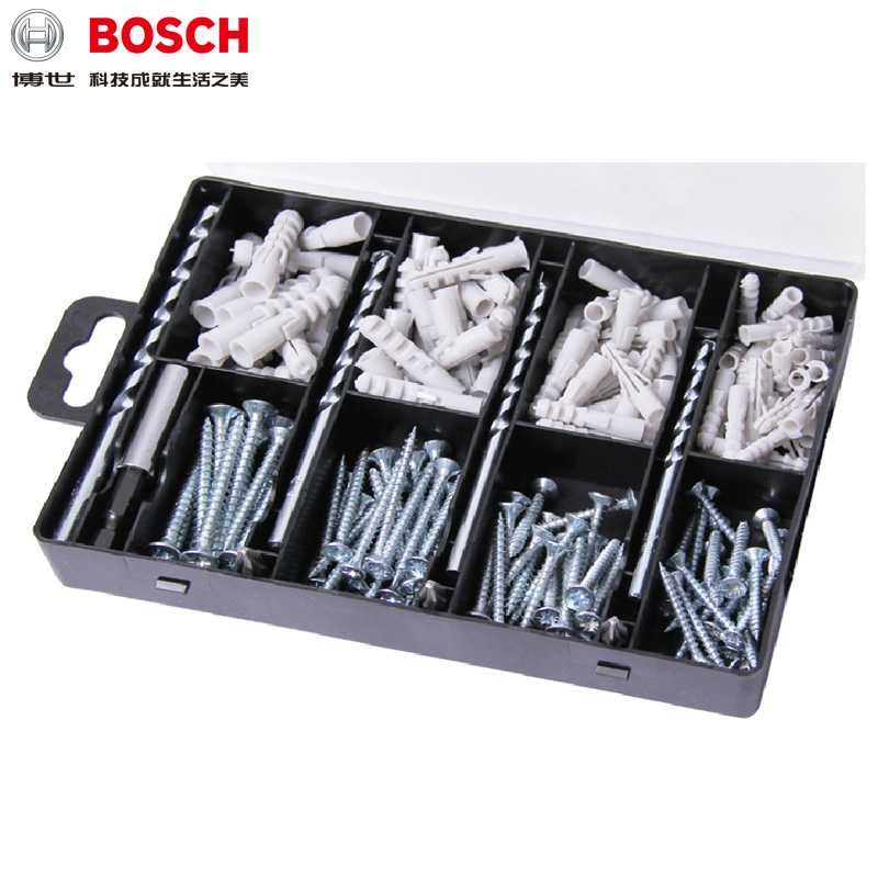 BOSCH博世173支安装固定套装含石工钻头批头膨胀螺丝膨胀管