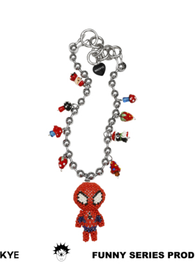WACKYE  趣味设计可爱搞怪蜘蛛侠串珠项链