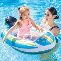 Children motorboat inflatable boat baby pet water small boat ride for swimming circle baby floating air cushion shooting