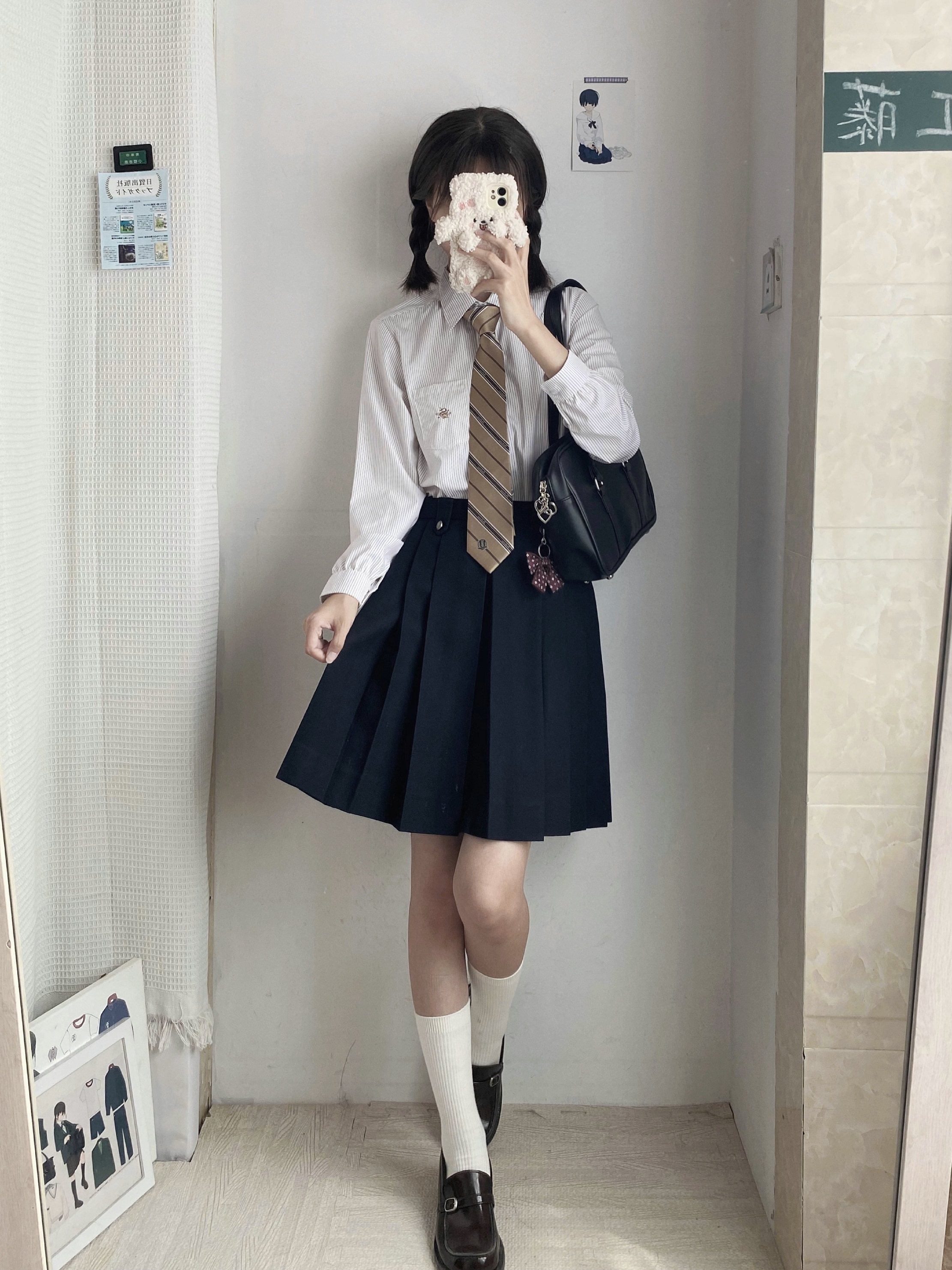 【潘特维拉】小山南自制长袖jk制服衬衫上衣刺绣条纹休闲百搭款