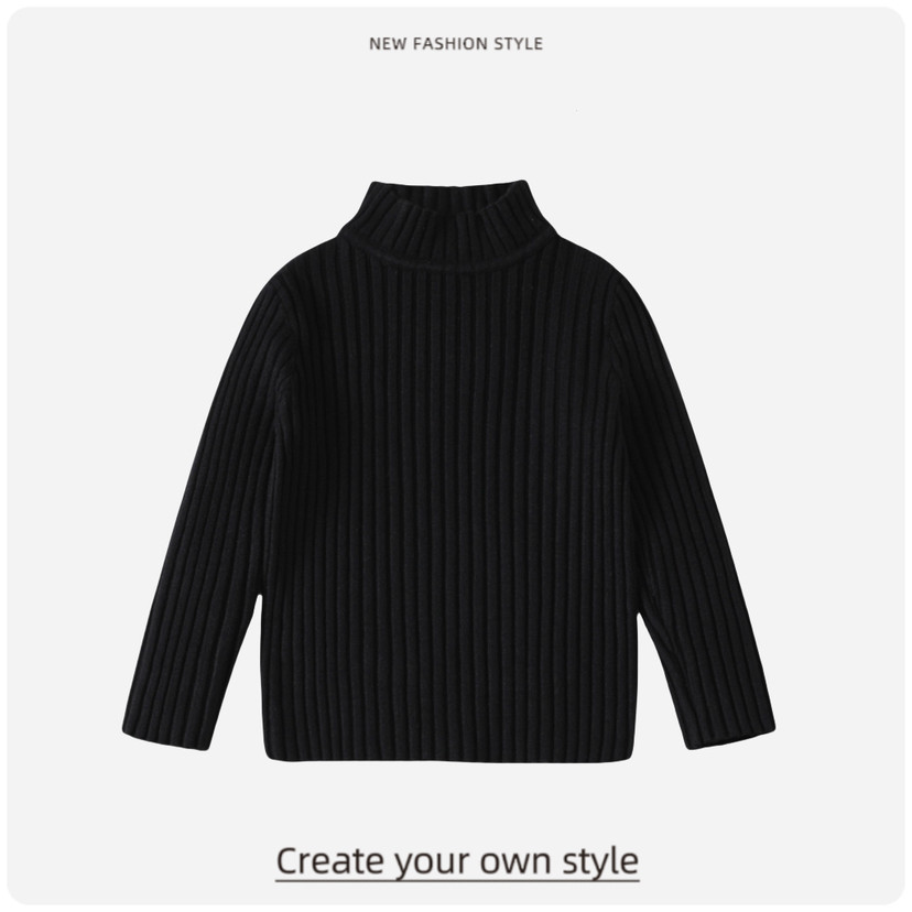 2024儿童秋冬毛衣新款男女童通用韩版洋气纯色打底衫半高领针织衫,淘宝优惠券,粉丝福利购,淘宝优惠卷