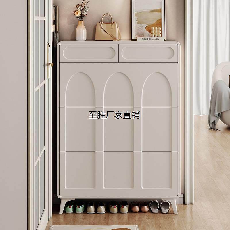 香港包邮奶油风超薄翻斗鞋柜家用门口2023新款爆款入户玄关柜一体,淘宝优惠券,粉丝福利购,淘宝优惠卷
