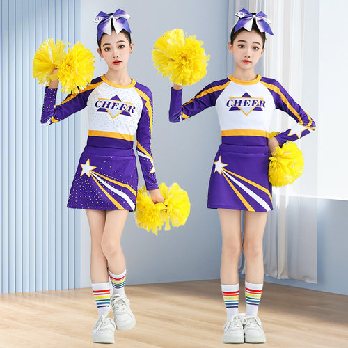 啦啦队运动会表演服儿童新款女童啦啦操演出服成人竞技赛比赛服 - 图3
