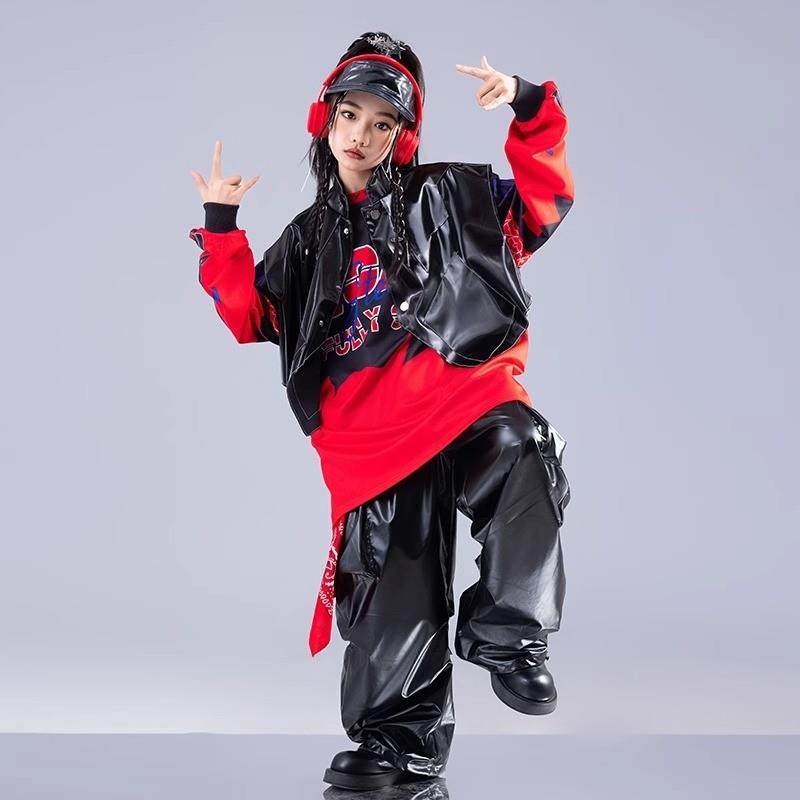 元旦少儿街舞潮服男孩套装少儿hiphop嘻哈炸街服装皮裤女孩演出服,淘宝优惠券,粉丝福利购,淘宝优惠卷