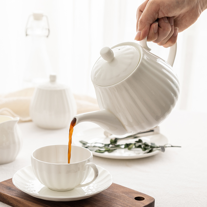 欧式小奢华北欧简约陶瓷家用咖啡杯套装咖啡杯碟骨瓷英式下午茶杯 - 图0