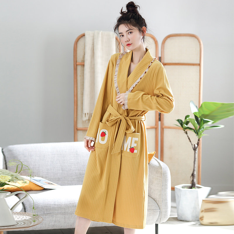 2022年新款春秋长袖长款甜美睡袍 朵拉日记睡袍/浴袍