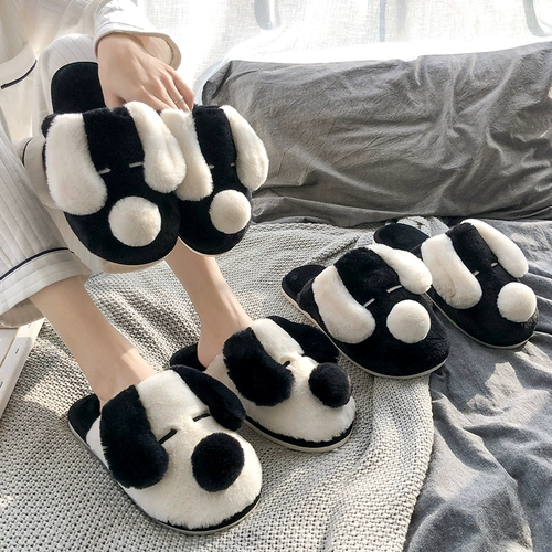 Мультяшные милые тапочки для влюбленных, удерживающая тепло нескользящая демисезонная обувь