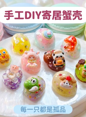 寄居蟹替换壳亮晶壳梦幼蟹壳手工制作可爱天然海螺豆丁寄居蟹宠物