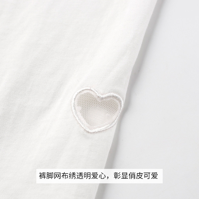 女童夏季七分裤外穿洋气白色打底裤 sikkibaby裤子