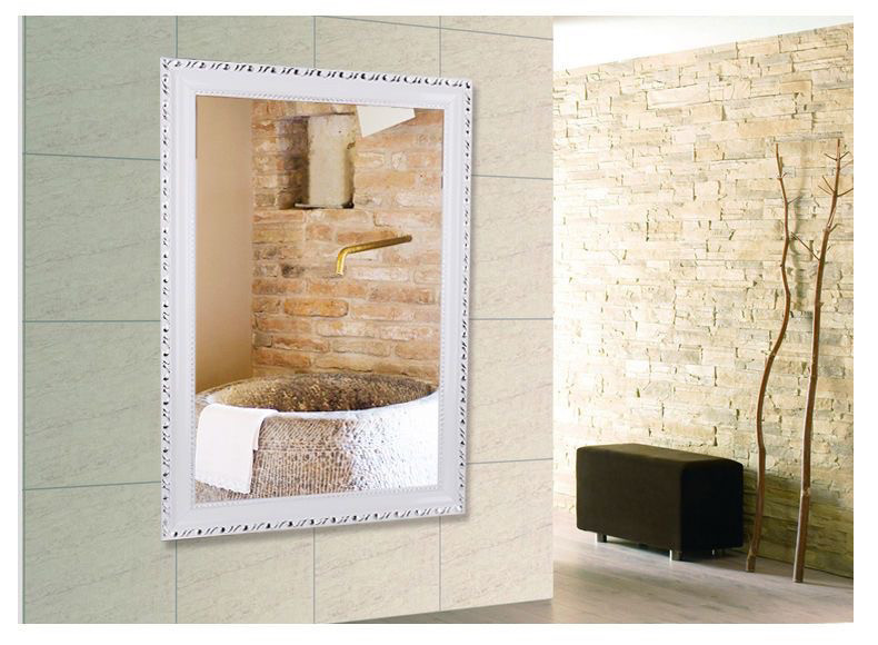 欧式粘贴浴室镜子壁挂化妆梳妆洗手间厕所卫生间贴墙带框免打孔,淘宝优惠券,粉丝福利购,淘宝优惠卷