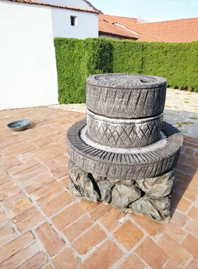 定制仿真高密度泡沫磨盘石磨造景