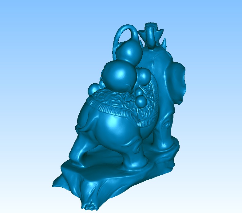 大象圆雕图/STL扫描圆雕图旋转雕刻三维3D立体模型/背葫芦的小象 - 图3