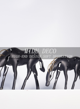 金属装饰现代客厅马雕塑