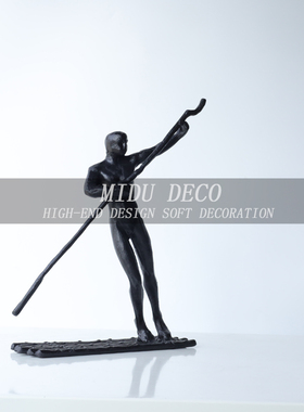 金属装饰现代别墅划船人物