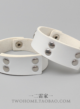 朋克风简约拼接手链pu皮革手环潮