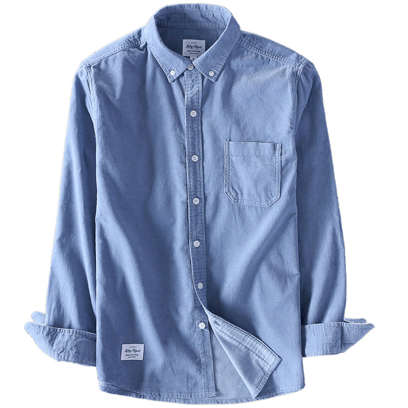 灯芯绒衬衫男长袖春秋纯棉宽松休闲上衣潮流复古全棉条绒衬衣外套,淘宝优惠券,粉丝福利购,淘宝优惠卷