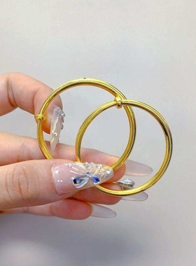 金店同款金包银推拉宝宝实心手镯