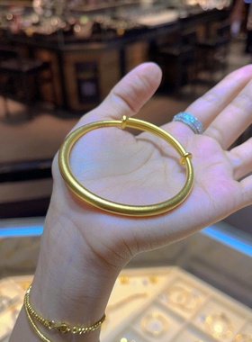 金店同款金包银推拉手镯实心素圈