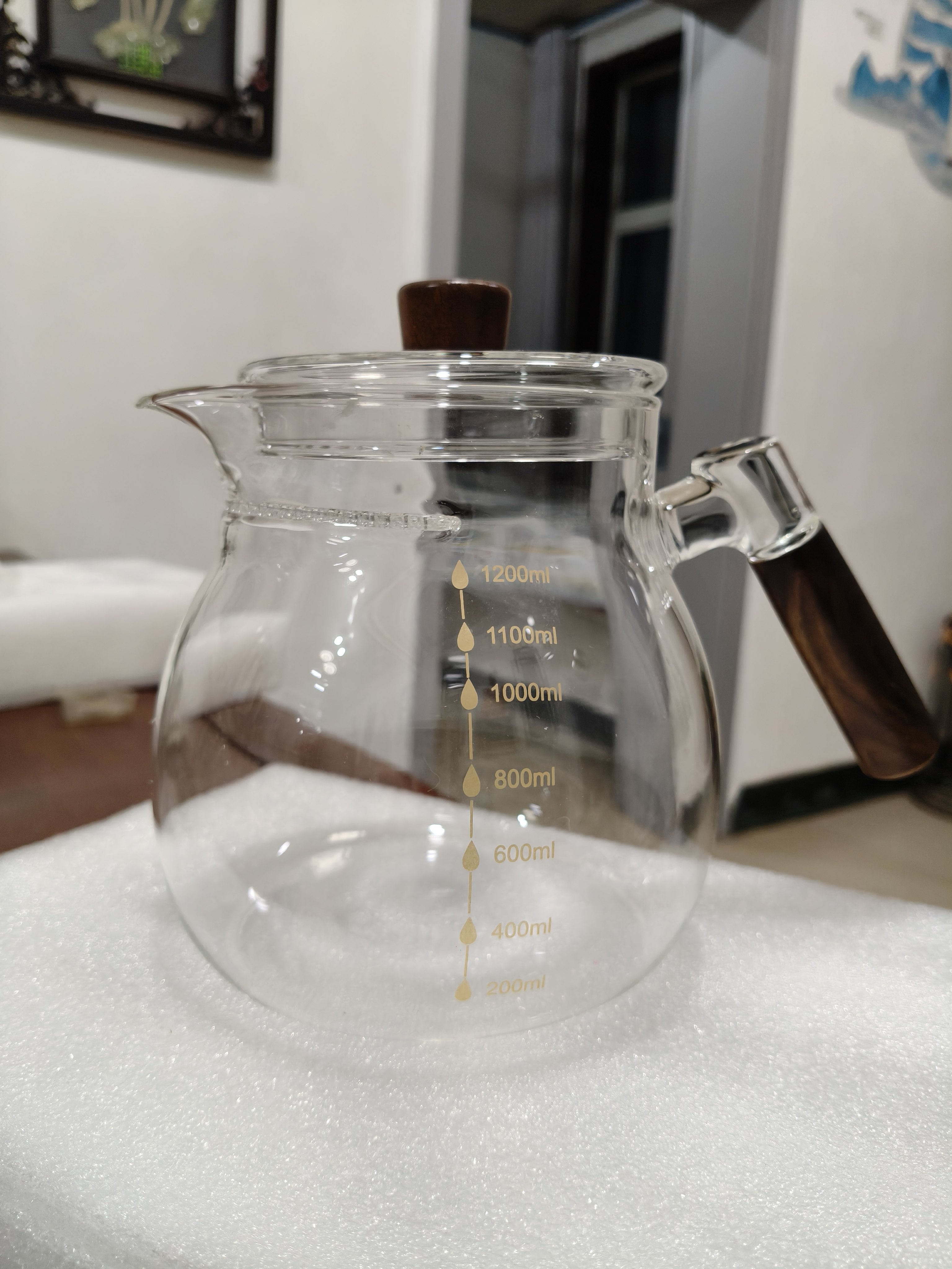 1200ml crescent filter kettle glass tea kettle large capacity tea kettle with filter tea kettle high temperature resistant