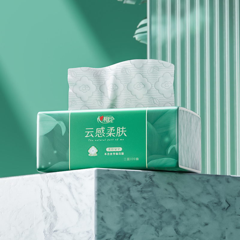 心相印抽纸加厚云感压花实惠装餐巾纸=