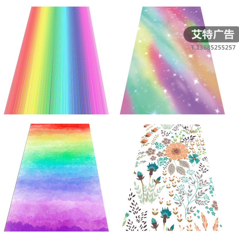 商场引流彩虹地贴耐磨防水餐厅户内外地面装饰幼儿园学校彩虹地贴-图3