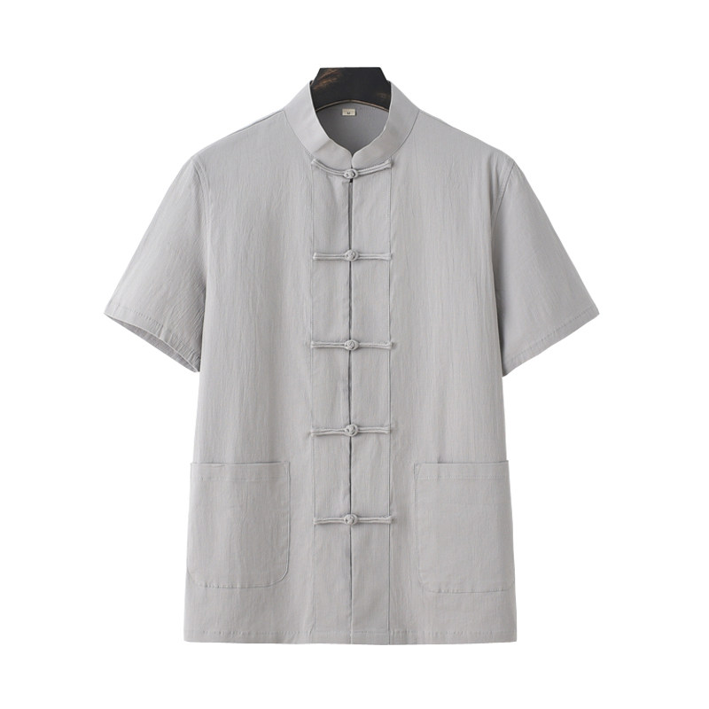 唐装男夏季包括短袖上衣中国风中式复古中青年立领半袖衬衣打底衫,淘宝优惠券,粉丝福利购,淘宝优惠卷