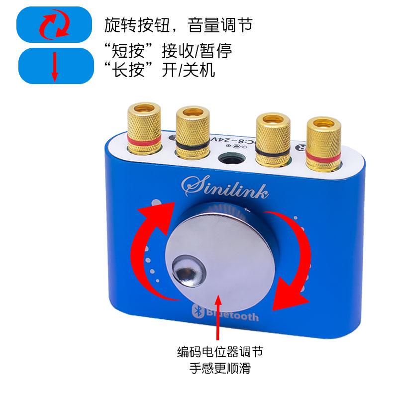 HIFI发烧级2.0立体声蓝牙数字功放板50WX2音箱音频放大TPA3116D2