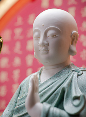 地藏菩萨佛像中式家居佛堂玄关家用供奉摆件陶瓷站立地藏菩萨像