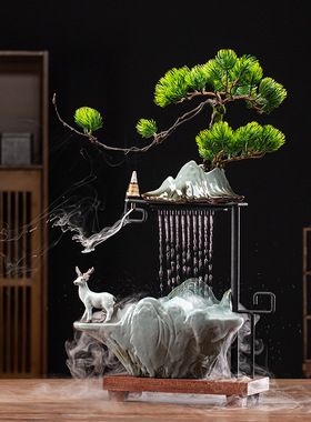 创意风水招财流鹿摆件客厅