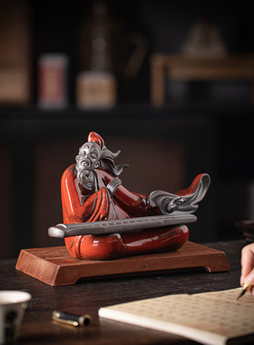 中式禅意陶瓷人物伯牙抚琴