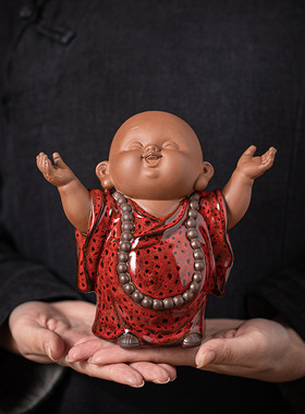 大号中式陶瓷小和尚禅意佛