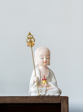 创意陶瓷地藏菩萨摆件家居客厅玄关中式禅意佛像装饰工艺品摆设