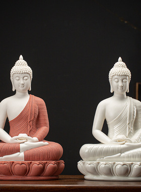 中式陶瓷佛像释迦摩尼阿弥