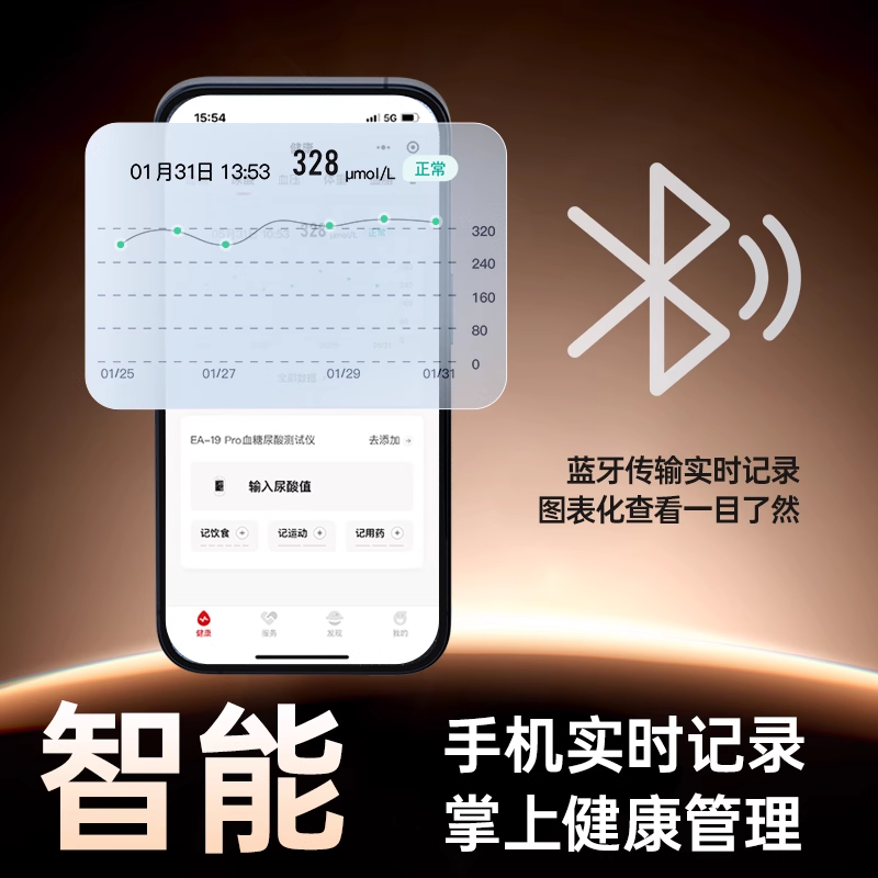 三诺EA-19尿酸检测器血糖双功能测试精准测尿酸的仪器检测仪家用