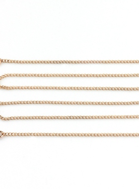 素元 1.5mm粗纯银14K包金14K包玫瑰金链条半成品裸链