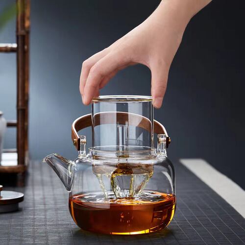 高硼硅提梁壶天然中式玻璃煮茶器纯手工精致烧水壶网红蒸煮烹茶壶 - 图2