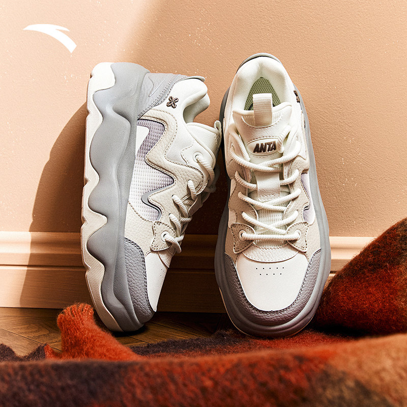 安踏冰淇淋板鞋女厚底增高休闲鞋女冬季新款潮流面包鞋官方正品女,淘宝优惠券,粉丝福利购,淘宝优惠卷