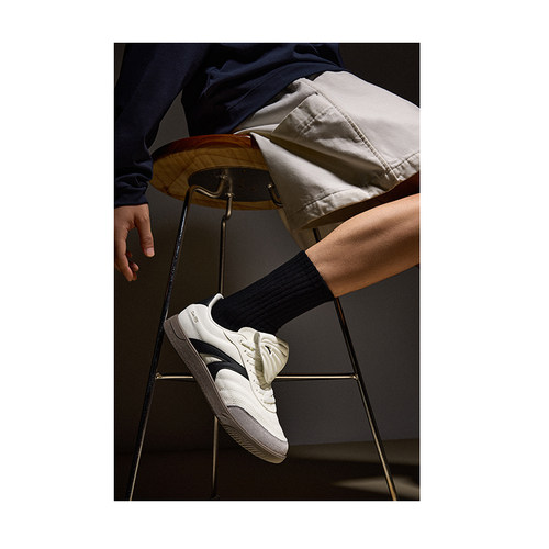 安踏盖盖鞋薄底鞋男鞋2025冬季新款低帮休闲百搭板鞋德训鞋运动鞋 - 图0