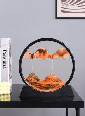 家居山水流沙画生日礼物客厅摆件