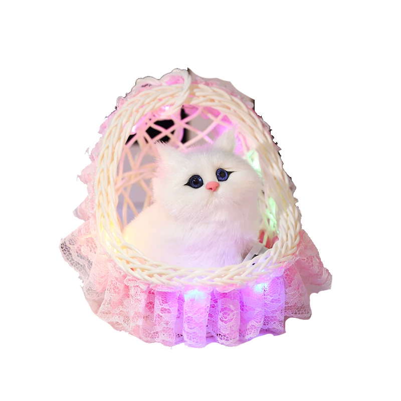 Реалистичная плюшевая игрушка, кукла, модель животного, кошка, котёнок, подарок на день рождения