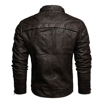 ເສື້ອໜັງ Plush ດູໃບໄມ້ລົ່ນຂອງຜູ້ຊາຍລະດູໃບໄມ້ປົ່ງແລະລະດູຫນາວໃຫມ່ສະບັບພາສາເກົາຫຼີ slim trend handsome ລົດຈັກ casual retro ຫນັງ PU jacket