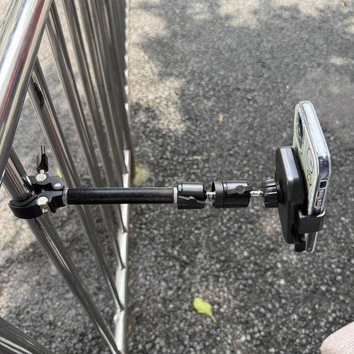 金属蟹钳夹万向云台手机支架延长杆骑行手机架挖机直播大货车支架 - 图1