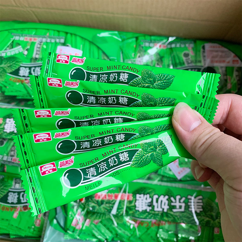 美乐劲凉西瓜味清凉奶糖约60片奶片糖果薄荷味软糖怀旧零食网红-图0