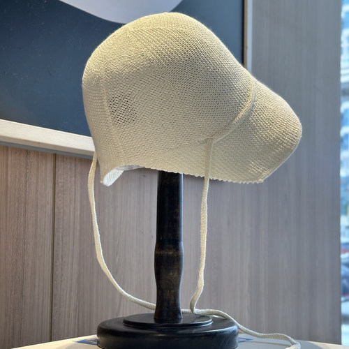 极简风针织蝴蝶结绑带渔夫帽子女春夏新款百搭显脸小出游遮阳帽 - 图0