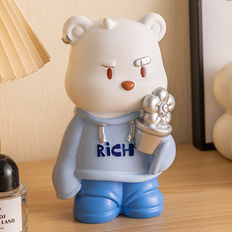 创意卡通存钱罐树脂工艺礼品摆件钱罐子有钱花只进不出儿童礼物,淘宝优惠券,粉丝福利购,淘宝优惠卷